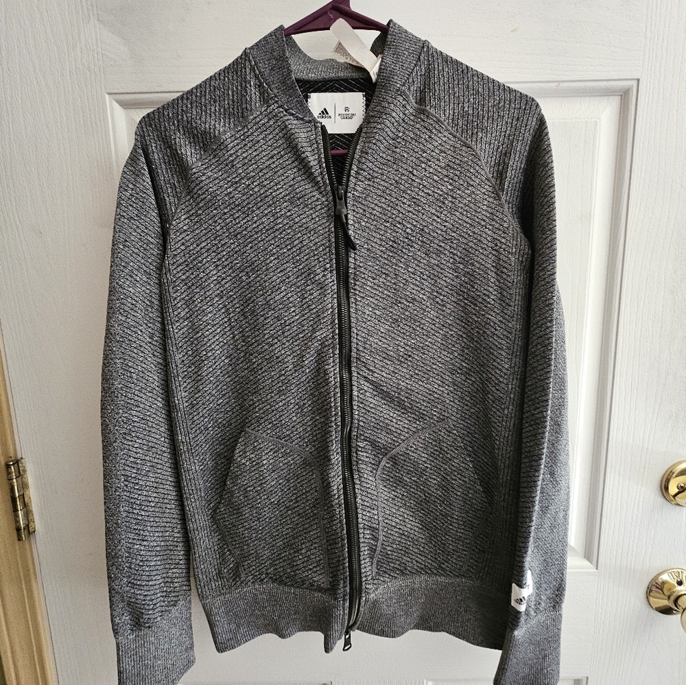 Adidas Women's Gray Zip-Up Sweater